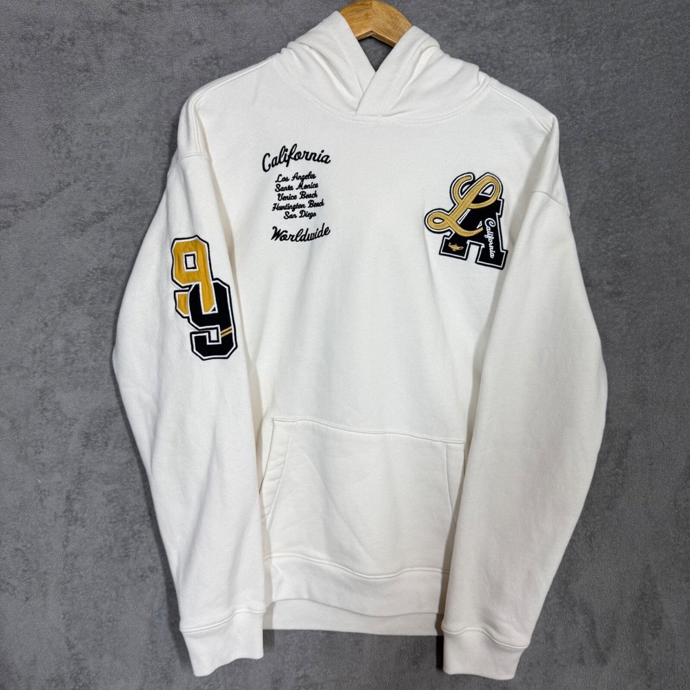 Hollister Hoodie Mens Large California LA Santa Monica Venice Beach Logo Graphic